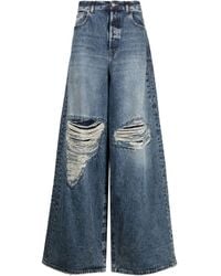 Vetements - Distressed Wide-leg Jeans - Lyst