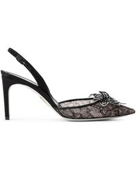 Rene Caovilla - Floriane 80Mm Lace Pumps - Lyst