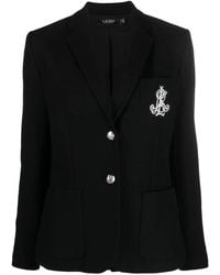 Ralph Lauren - Embroidered-Logo Single-Breasted Blazer - Lyst