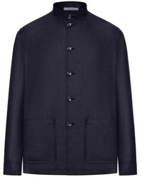 Tagliatore - Wollen Jack Met Hoge Hals En Knopen - Lyst