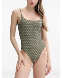 Guess - Logo-Plaque Ring-Detail Swimsuit - Lyst