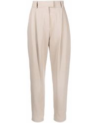 Brunello Cucinelli - Pleat-Detail Tapered Trousers - Lyst