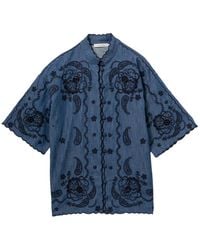 Zimmermann - Blouse Met Geborduurd Paisley En Gewelfde Afwerking - Lyst