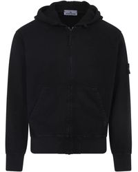 Stone Island - Logo-Patch Zip-Up Hoodie - Lyst
