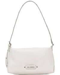 KARL LAGERFELD - Eyelet-Embellished Logo-Plaque Shoulder Bag - Lyst