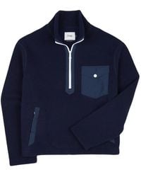 Drake's - Quarter-Zip Fleece Sweater - Lyst