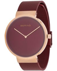 Bering Classic Polished Watch - Red