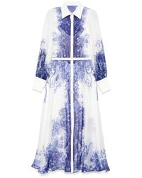 Nissa - Organza Midi-Jurk Met Print - Lyst