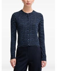 Benetton - Patterned Button Cardigan - Lyst