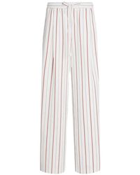 Dolce & Gabbana - Gestreepte Popeline Broek - Lyst