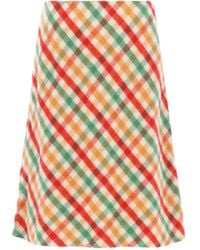 Miu Miu - Checked Wool-Blend Skirt - Lyst