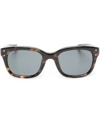 Balenciaga - Lunettes De Soleil Rectangulaires À Effet Écailles De Tortue - Lyst