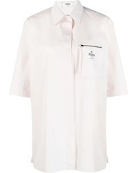 Fendi - Logo-Print Cotton Shirt - Lyst