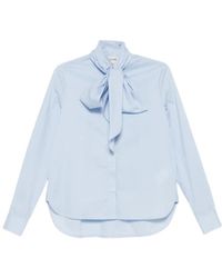 Semicouture - Tie-Neck Curved-Hem Shirt - Lyst
