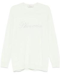 Blumarine - Rhinestone-Logo Sweater - Lyst