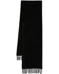 Mulberry - Embroidered-Logo Fringed Scarf - Lyst