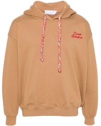 Giada Benincasa - Ciao Amore-embroidered Cotton Hoodie - Lyst