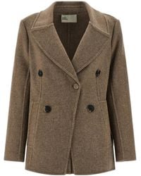 Tory Burch - Double-Breasted Lapel-Collar Jacket - Lyst