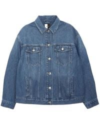Vera Wang - Longline Denim Jacket - Lyst