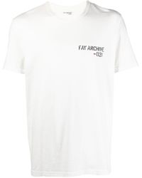 Fay - T-shirt Met Logoprint - Lyst