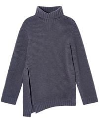 Giorgio Armani - Asymmetric Ribbed-Knit Sweater - Lyst