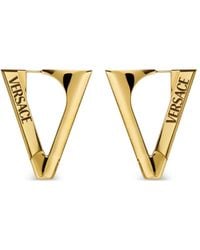 Versace - Triangle Logo-Detail Earrings - Lyst