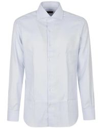 Barba Napoli - Spread-Collar Cotton Shirt - Lyst