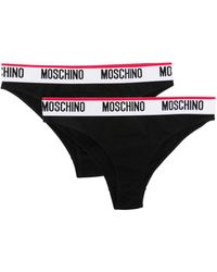 Moschino - Logo-band Cotton-blend Briefs (pack Of Two) - Lyst