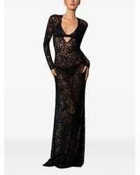 Kiki de Montparnasse - Sophie Floral-Lace Long-Sleeve Maxi Dress - Lyst
