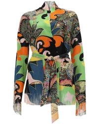 Etro - Vest Met Paisley-Print En Franje - Lyst