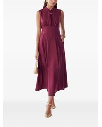Willa - Ellese Pleated Sleeveless Midi Dress - Lyst