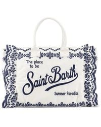 MC2 Saint Barth - Broderie Anglaise Ruffled Tote Bag - Lyst
