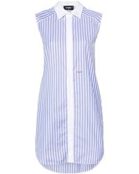 DSquared² - Robe-Chemise Rayée À Manches Nouées - Lyst