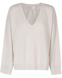 Roberto Collina - V-Neck Knitted Sweater - Lyst