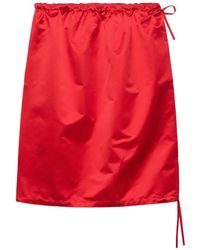 Prada - Satin Skirt - Lyst
