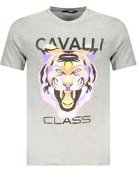 Roberto Cavalli - Tiger-Print Cotton T-Shirt - Lyst