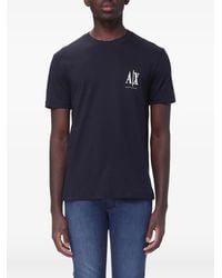 ARMANI EXCHANGE - Logo-Embroidered T-Shirt - Lyst