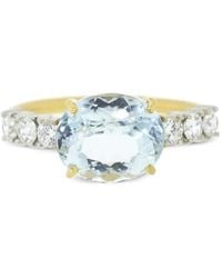 Irene Neuwirth - 18K Prong-Set Aquamarine And Diamond Ring - Lyst