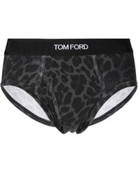 Tom Ford - Logo-Band Leopard-Print Briefs - Lyst