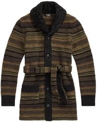 RRL - ストライプ ベルテッド カーディガン - Lyst