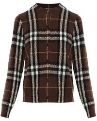 Burberry - Check Cashmere Cardigan - Lyst