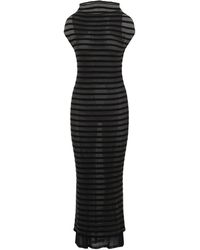 Jean Paul Gaultier - Gestreiftes langes kleid aus nylon und viskose - Lyst