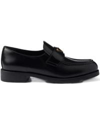 Prada - Brushed Leather Loafers - Lyst