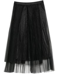 JNBY - Sheer Mesh Pleated Midi Skirt - Lyst