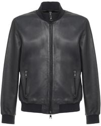 The Jack Leathers - Derek Zip-Up Leather Jacket - Lyst