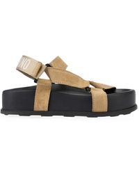 Moschino - Logo-Jacquard Flatform Sandals - Lyst