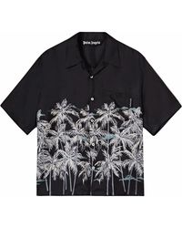 Palm Angels - Palm Tree-Print Silk Shirt - Lyst