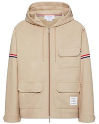 Thom Browne - Double Face Tech Oversized Twill Parka Met Armbanden - Lyst