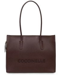 Coccinelle - Myrtha26 Logo-Embossed Leather Tote Bag - Lyst