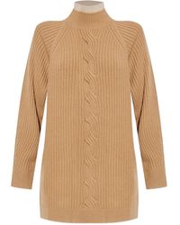 Max Mara - Cable-Knit High-Neck Jumper - Lyst